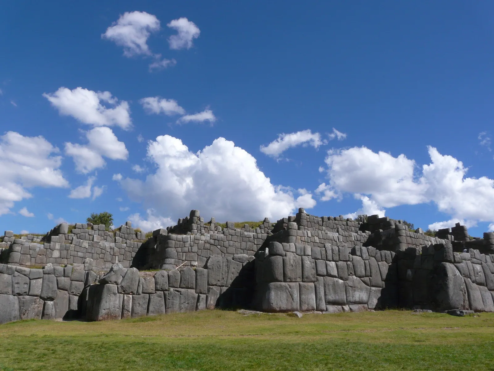 Sacsayhuaman archaeological site in Cusco with clear June sky